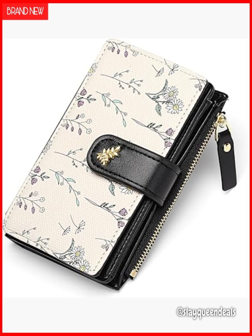 RFID Blocking Vegan Leather Bifold Wallet with Zipper Coin Pocket